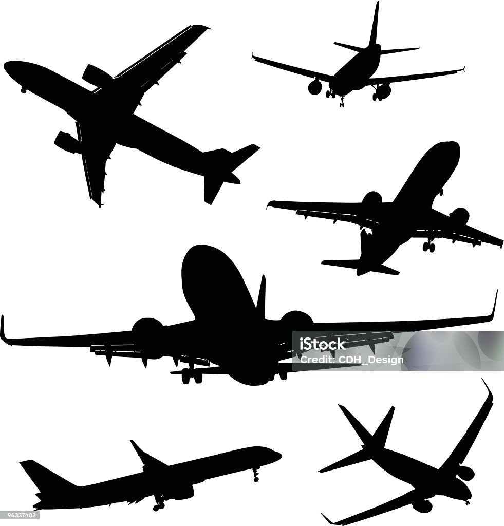 Passagier Jets ~ Vektor - Lizenzfrei Flugzeug Vektorgrafik