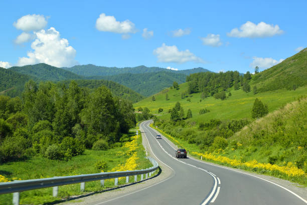 istock mountain road in Altai 963374726