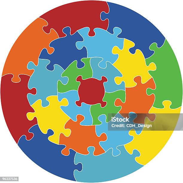 Zusammengesetzte Color Puzzle Stock Vektor Art und mehr Bilder von Farbbild - Farbbild, Geduldsspiel, Gestapelt