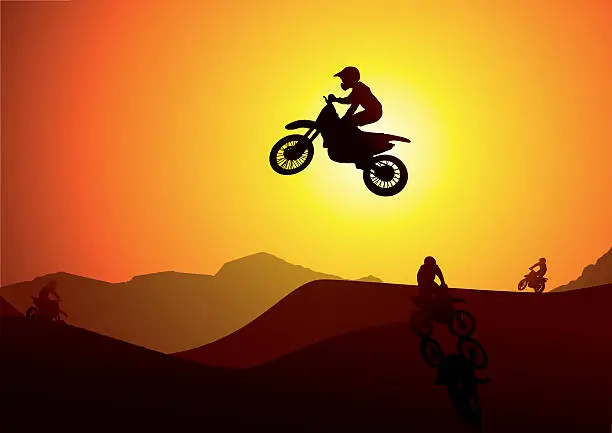 Vector illustration of Dirt Bike Jump