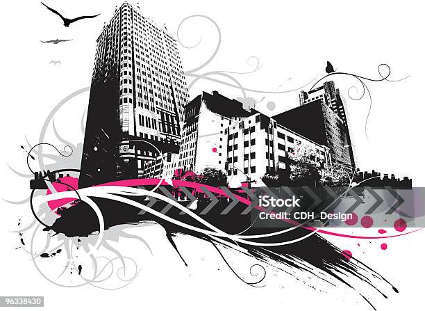 Cidade De Acção - Arte vetorial de stock e mais imagens de Centro da Cidade - Centro da Cidade, Cidade de Los Angeles, Borrifo