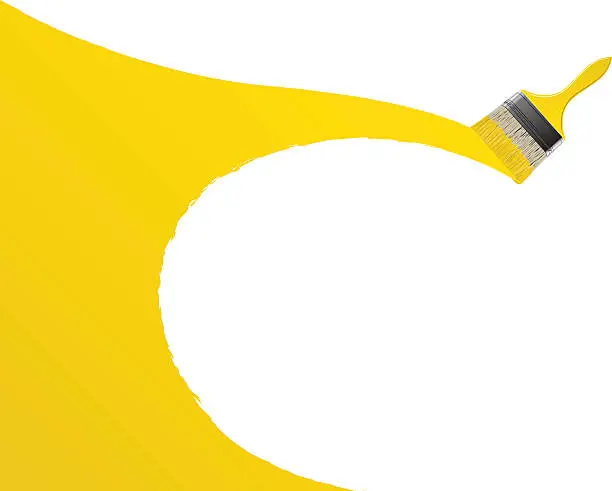 Vector illustration of Yellow Paintbrush