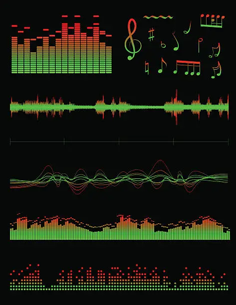 Vector illustration of Equalizers and Sound