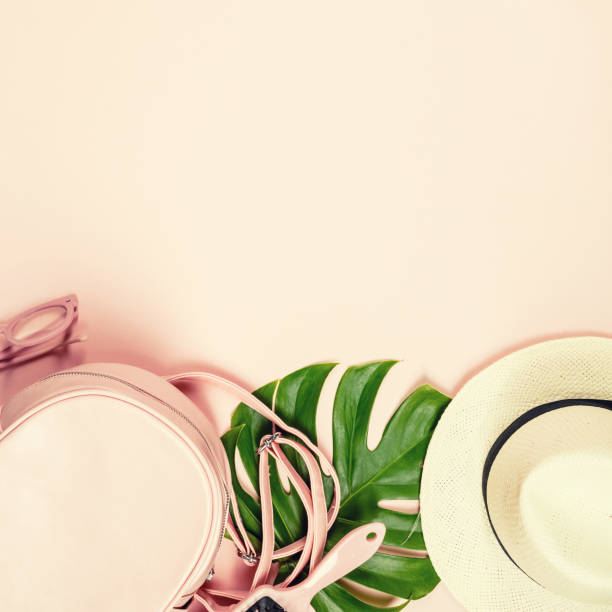 istock Beautiful flat lay with trendy accessories 963390836