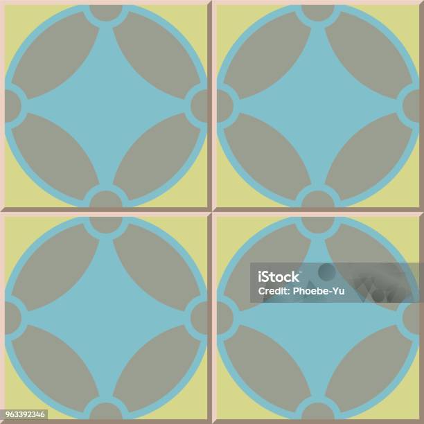 Curve Tile Pattern Ceramic Tile Pattern Geometry Round Curve Cross Stock Illustration ...