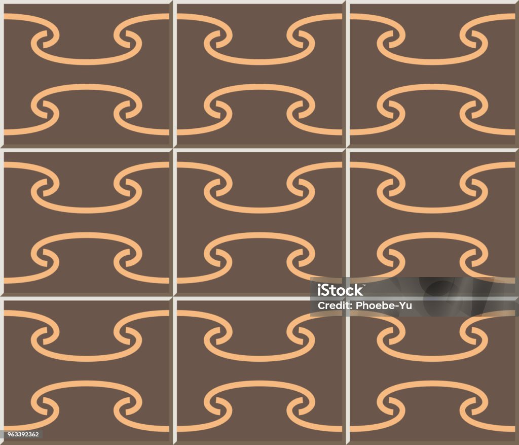 Chain Tile Pattern Ceramic Tile Pattern Curve Cross Spiral Frame Chain Stock Illustration ...