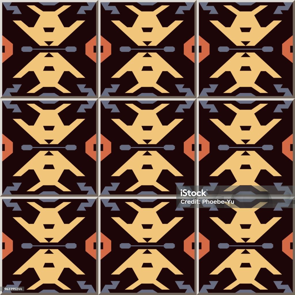 Ceramic Tile Pattern Polygon Geometry Cross Stock Illustration ...