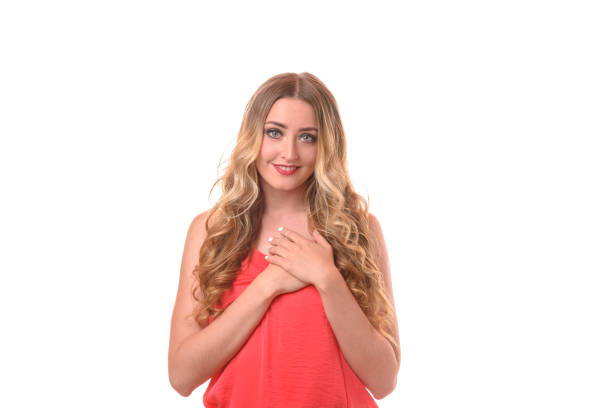 istock Young woman showing her heartfelt gratitude 963395604