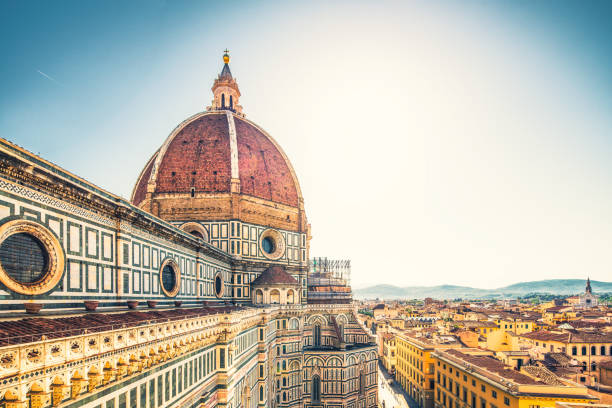 Santa Maria del Flore Cathedral View on cityscape and the dome of the Cathedral of Florence. florence italy stock pictures, royalty-free photos & images