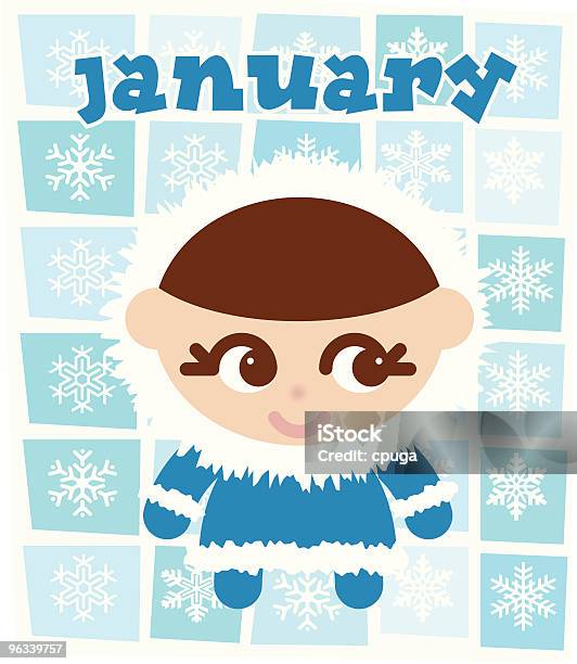 결석하고 재뉴어리벡터 1월에 대한 스톡 벡터 아트 및 기타 이미지 - 1월, 겨울, 귀여운