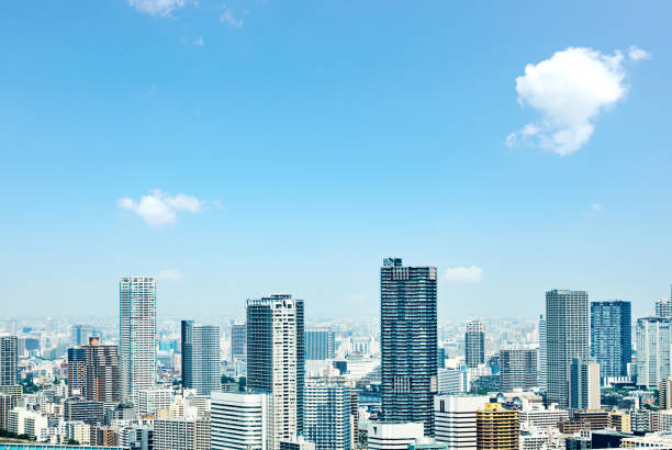 paisagem da cidade de tóquio - expansão urbana - fotografias e filmes do acervo