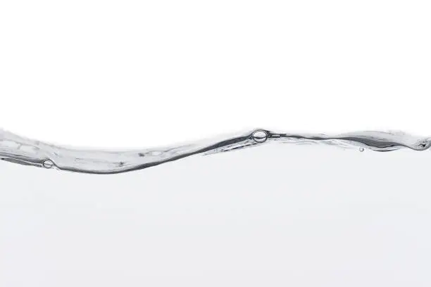 Photo of water wave on white background