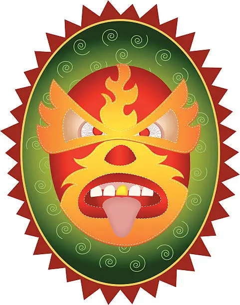 Vector illustration of El Diablo Mexican Wrestler Mask