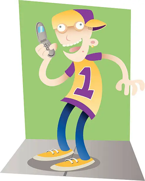 Vector illustration of Cellphone Dude