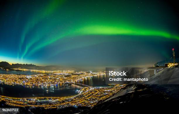 Northern Lights In Tromsø Stock Photo - Download Image Now - Tromso, Aurora Borealis, Norway