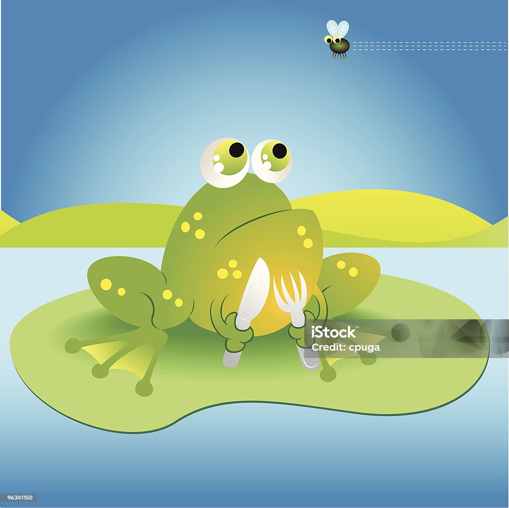 Frog Fork and Fly  Padding stock vector