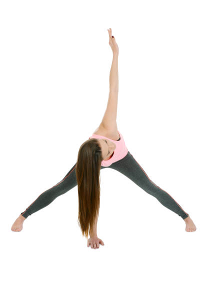 istock Wide-Legged Forward Bend on sanskrit Prasarita Padottanasana 963416308