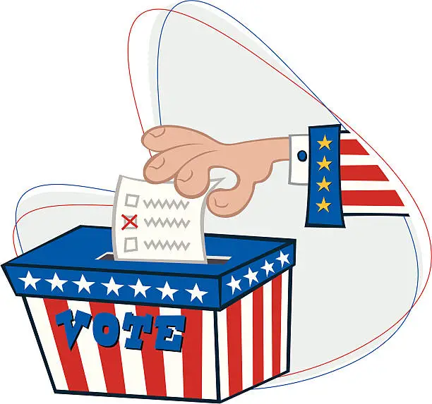 Vector illustration of Patriotic Voter