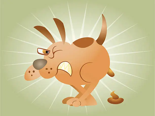 Vector illustration of Cartoon Dog Pooping