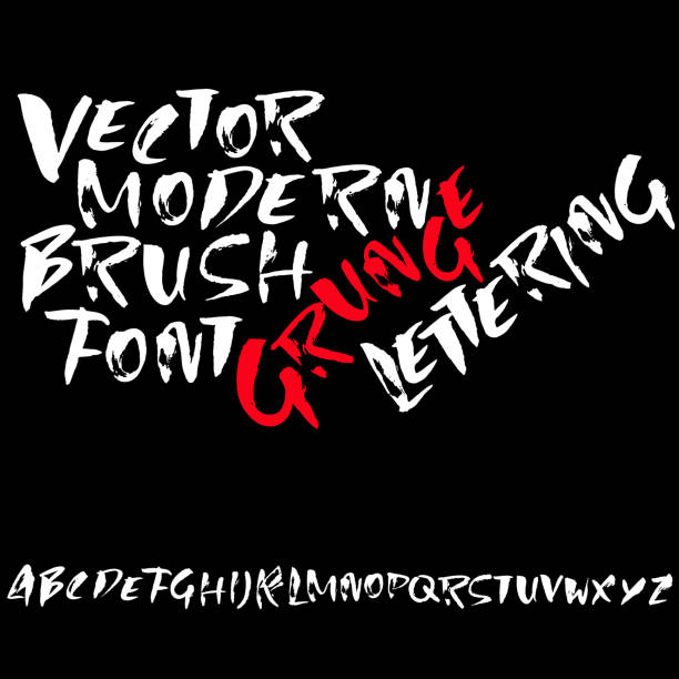 istock Grunge distress font. Modern dry brush ink letters. Handwritten alphabet. Vector illustration. 963420698