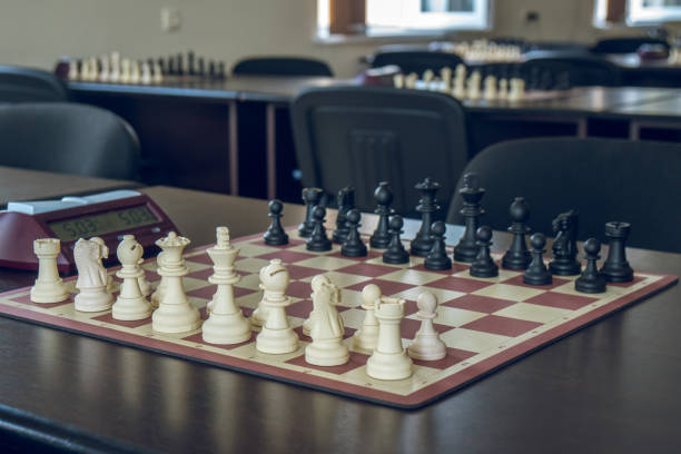 istock chess pieces on the board Before the chess tournament 963421584