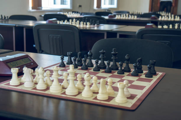 istock chess pieces on the board Before the chess tournament 963421628