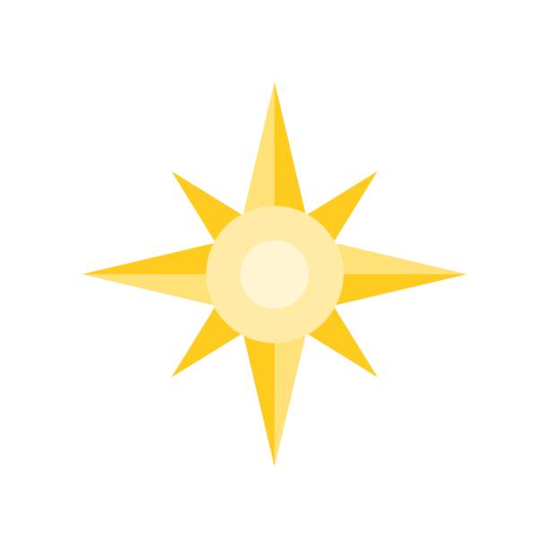 компас или значок северной звезды, плоский дизайн - north star stock illustrations