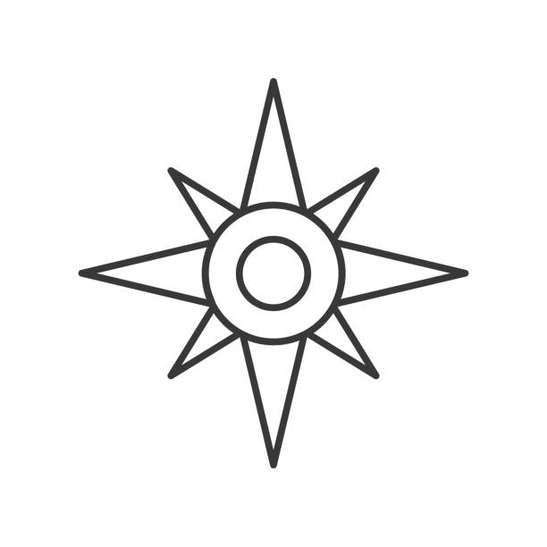 North star or compass outline icon North star or compass outline icon north star stock illustrations