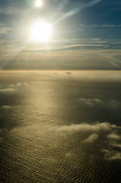 istock Flying above the clouds, view from the airplane 963429166