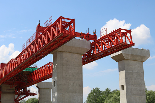 Curve of new BTS skytrain line in Bangkok Ladprao