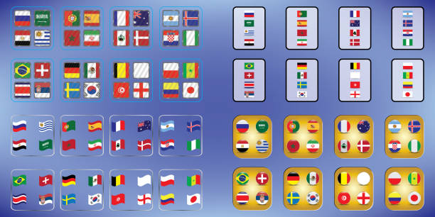 stockillustraties, clipart, cartoons en iconen met vector vlaggen van het land. de grafiek van de informatie van de vlaggen van het land. - morocco brazil
