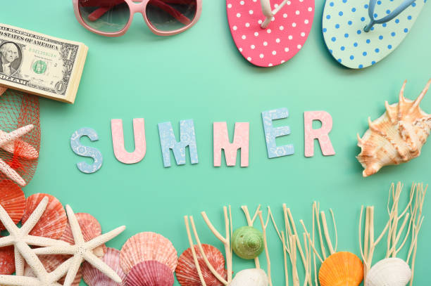 istock Modern fashionable sunglasses and sandals with starfish 963432046
