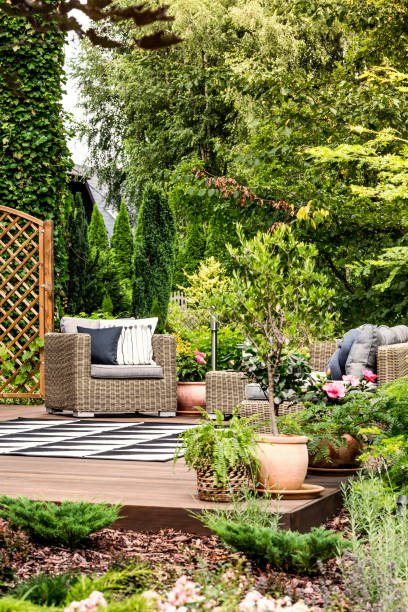 istock Terrace with garden armchair 963433462