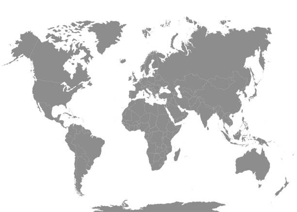 The Earth, World Map on white background. Antarctica. Vector illustration vector art illustration