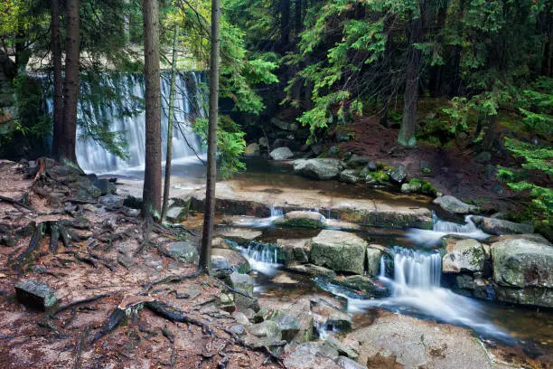 Wild Waterfall in Karpacz, Karkonosze Mountains, Sudetes, Lower Silesia, Poland