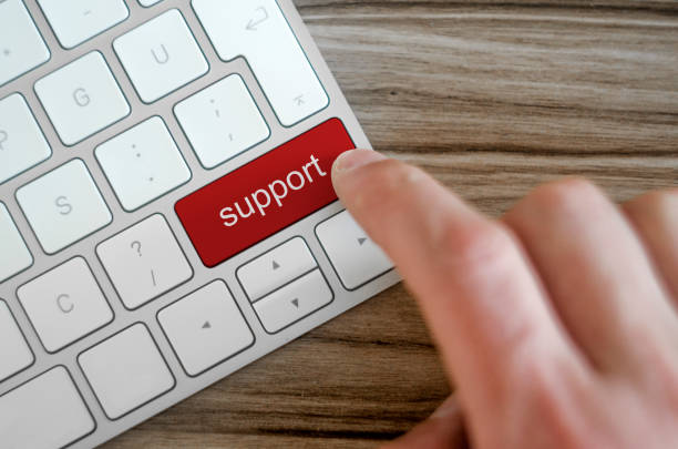 Support Button on Keyboard Internet, Symbol, Technology, www, Turkey - Middle East guidance support stock pictures, royalty-free photos & images