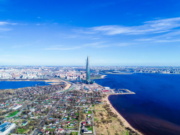 istock urban landscape high-rise building Bay and blue sky 963443396