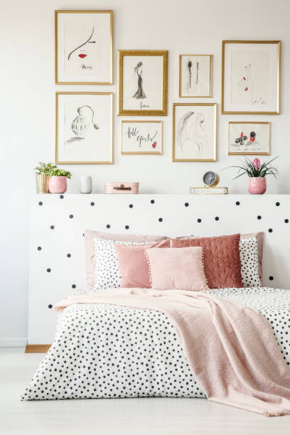 istock Feminine bedroom interior with gallery 963447272