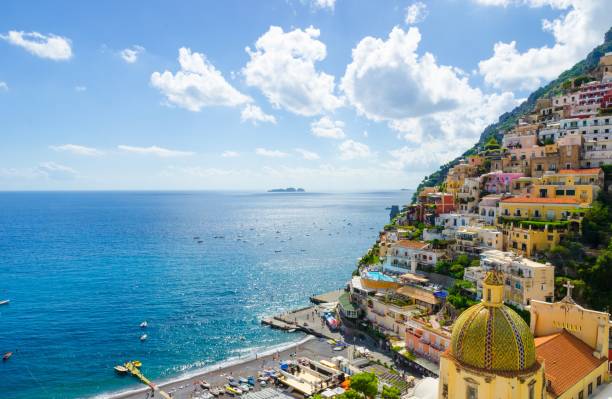 istock view on Positano on Amalfi coast, Campania, Italy 963449032