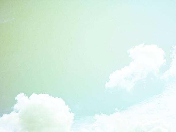 Nature or background concept : White clouds and blue sky, retro or vintage tone with copy space