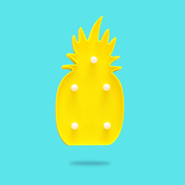 istock a plastic pineapple lamp with leds over mint background. holiday summer concept. 963454786