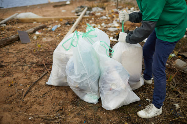 Working with litter Worker of greenpeace organization preparing sacks with trash for further utilization greenpeace activists stock pictures, royalty-free photos & images