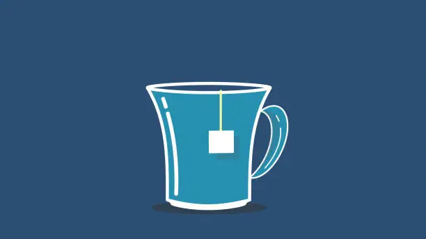 Vector illustration of vector tea cup with a teabag in