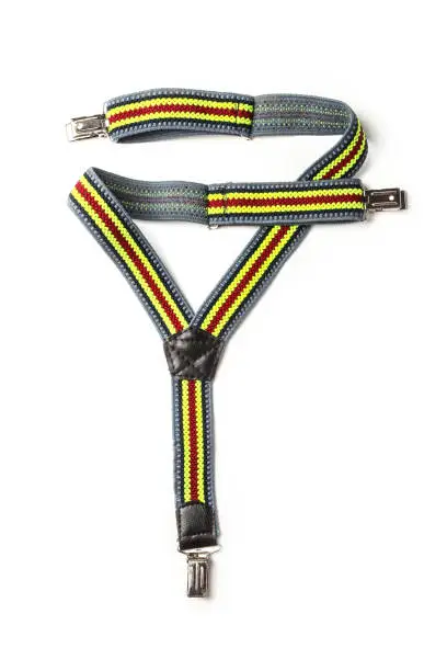 Children's rubber suspenders for trousers isolated on white
