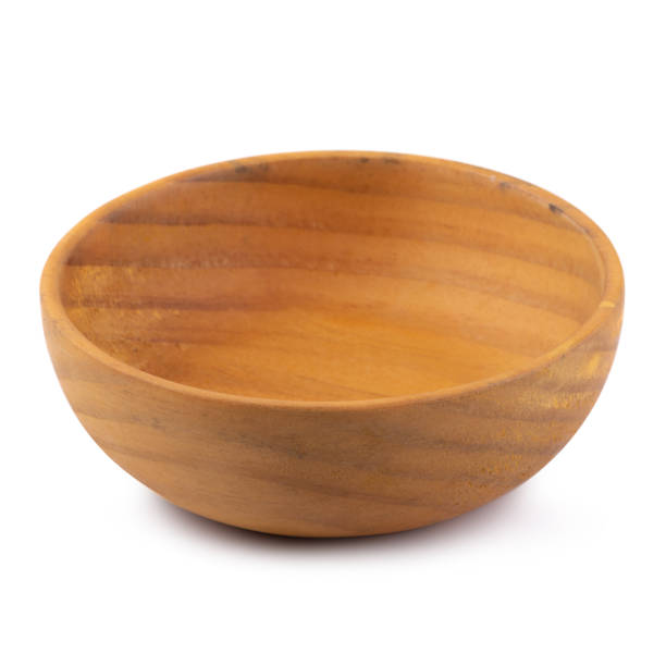 istock Wooden bowl isolated on a white background. 963493040