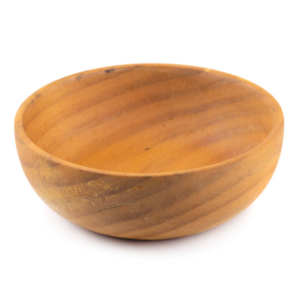 istock Wooden bowl isolated on a white background. 963493054