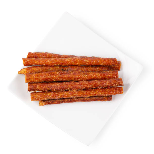 istock Pounded pork Bar, Dry pork Bar isolated on a white background 963493190