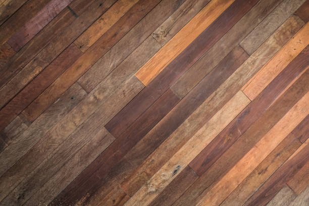 istock Close up of the old wood plank texture wall background. 963493706