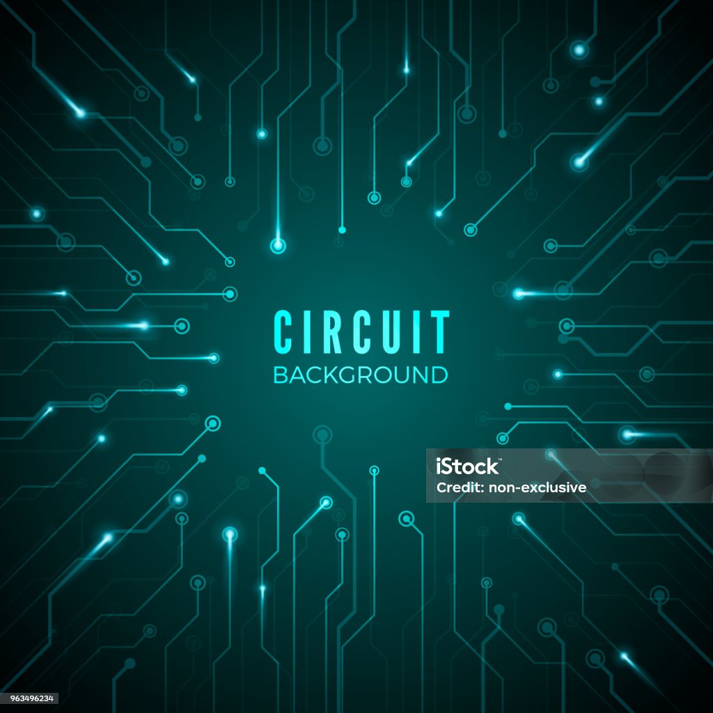 Banner Microprocessor Abstract Circuit Background Technological Banner Design Of ...