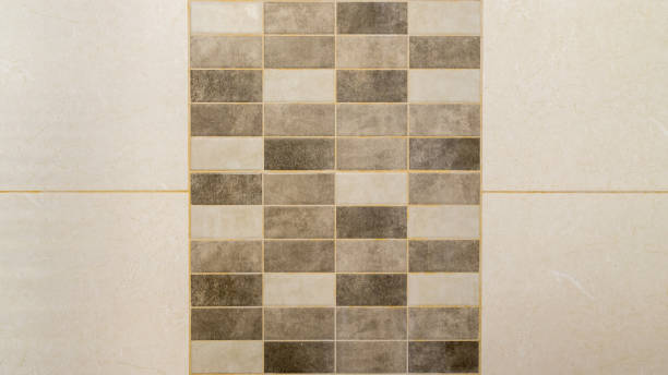 istock Tile  divided in the middle by colored mosaic as texture background surface for design and decoration 963506438